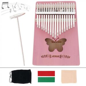 Musical 3 17 Key Kalimba Butterfly Sound Hole Thumb Piano with Tuning Hammer Bag Cleaing Cloth and Stickers