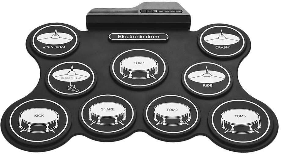 TOMTOP JMS Portable USB Roll Up Drum Kit Digital Electronic Drum Set 9 Silicon Drum Pads with Drumsticks Foot