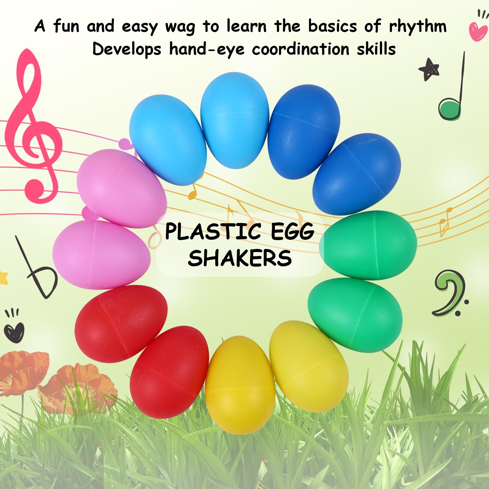 TOMTOP JMS 12 Pieces Egg Shakers Musical Instruments Percussion Egg for Kids Toys Plastic Easter Egg Shaker