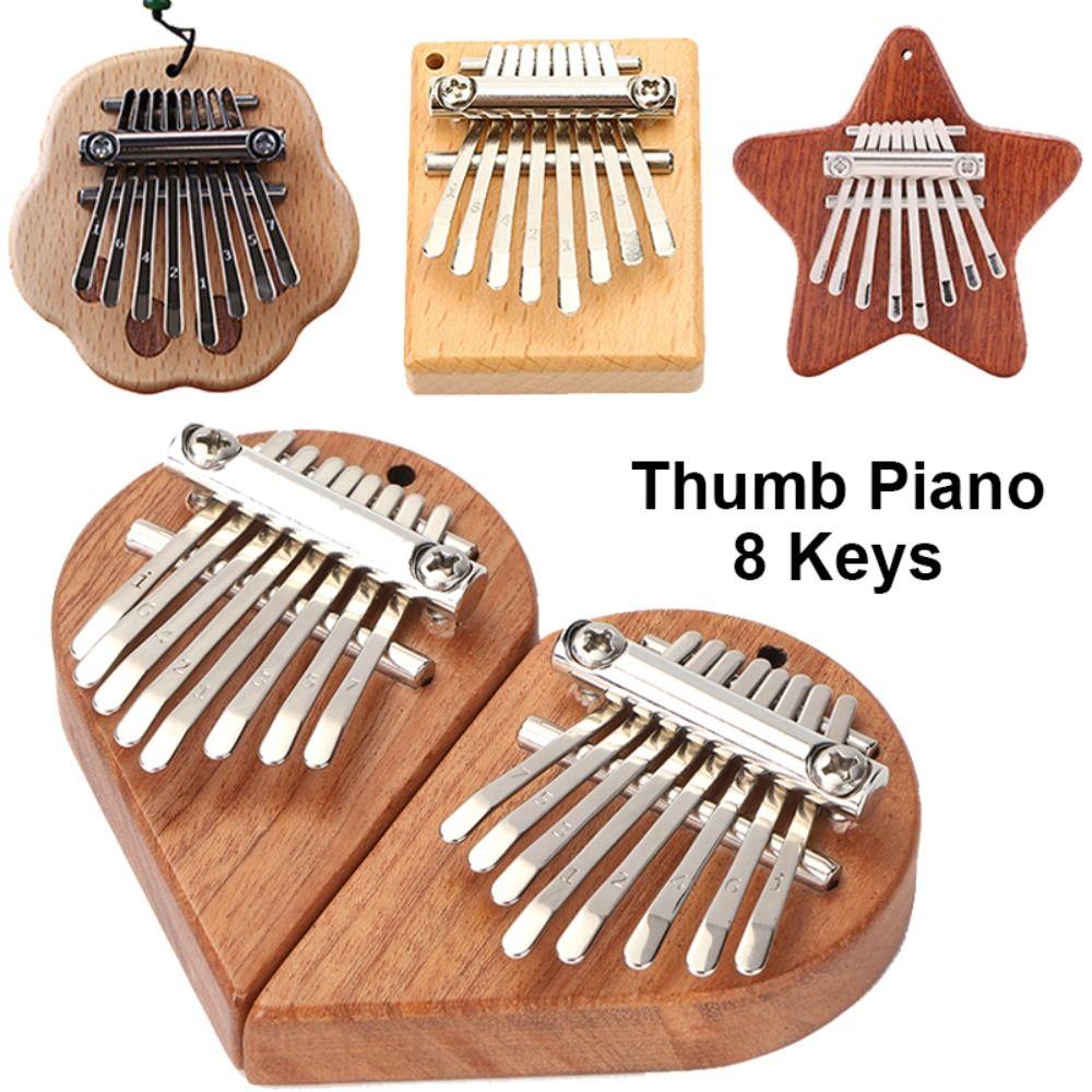 Luoiao368 Gift Wooden 8 Keys Musical Instrument Finger Keyboard Finger Harp Thumb Piano Finger Piano Kalimba