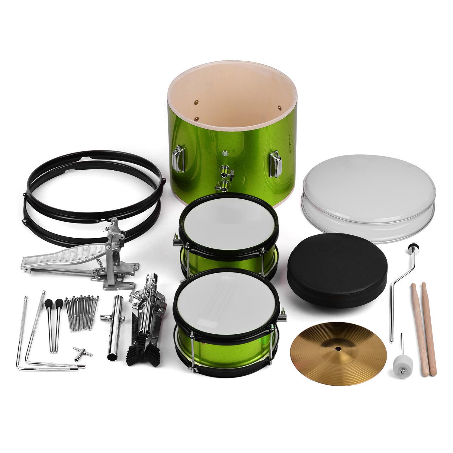 TOMTOP JMS Kids Children Junior Beginners 3-Piece Drum Set Drums Kit Percussion Musical Instrument with Cymbal