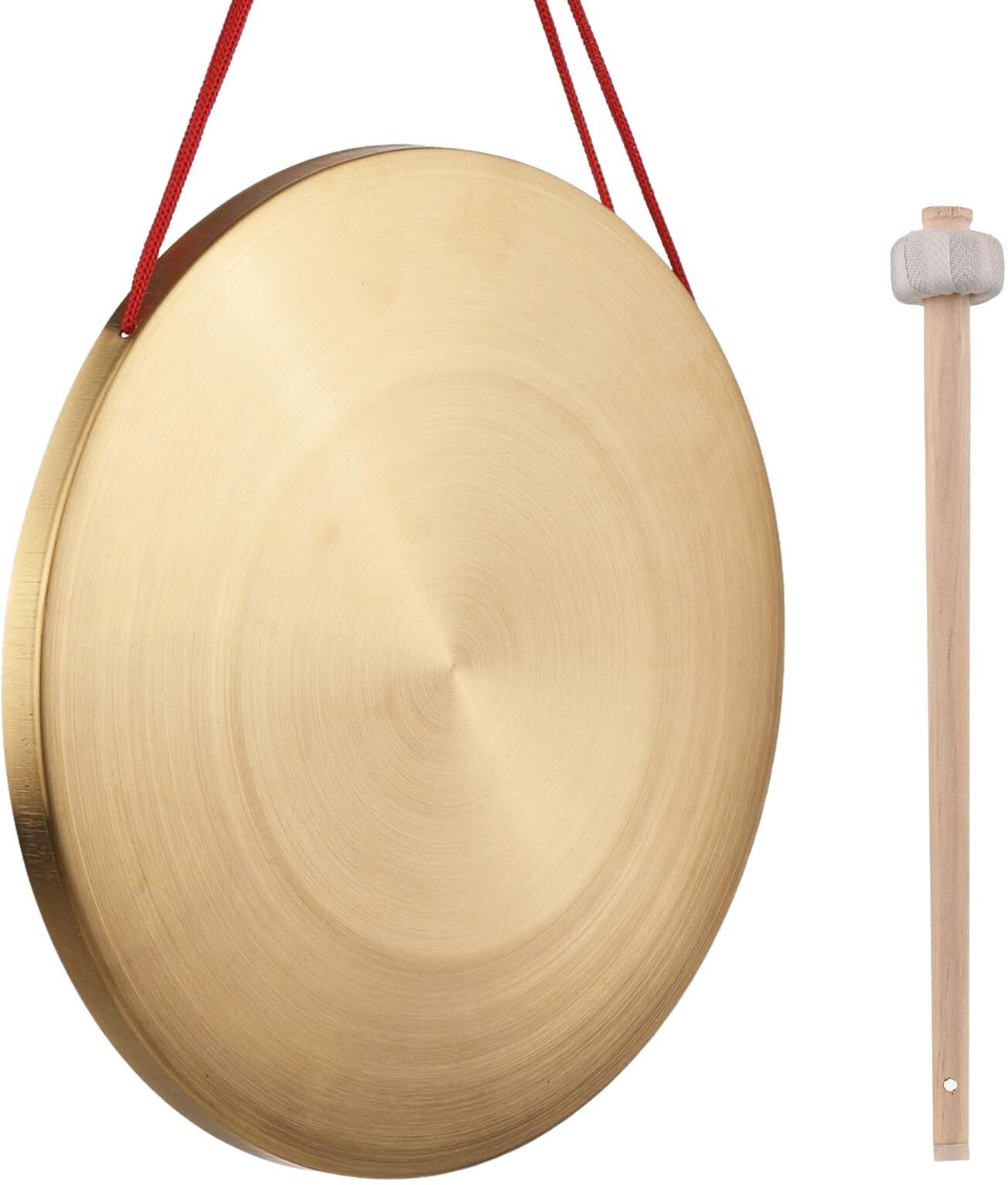 TOMTOP JMS 30cm Hand Gong Cymbals Brass Copper Gong Chapel Opera Percussion Instrument with Round Play Hammer