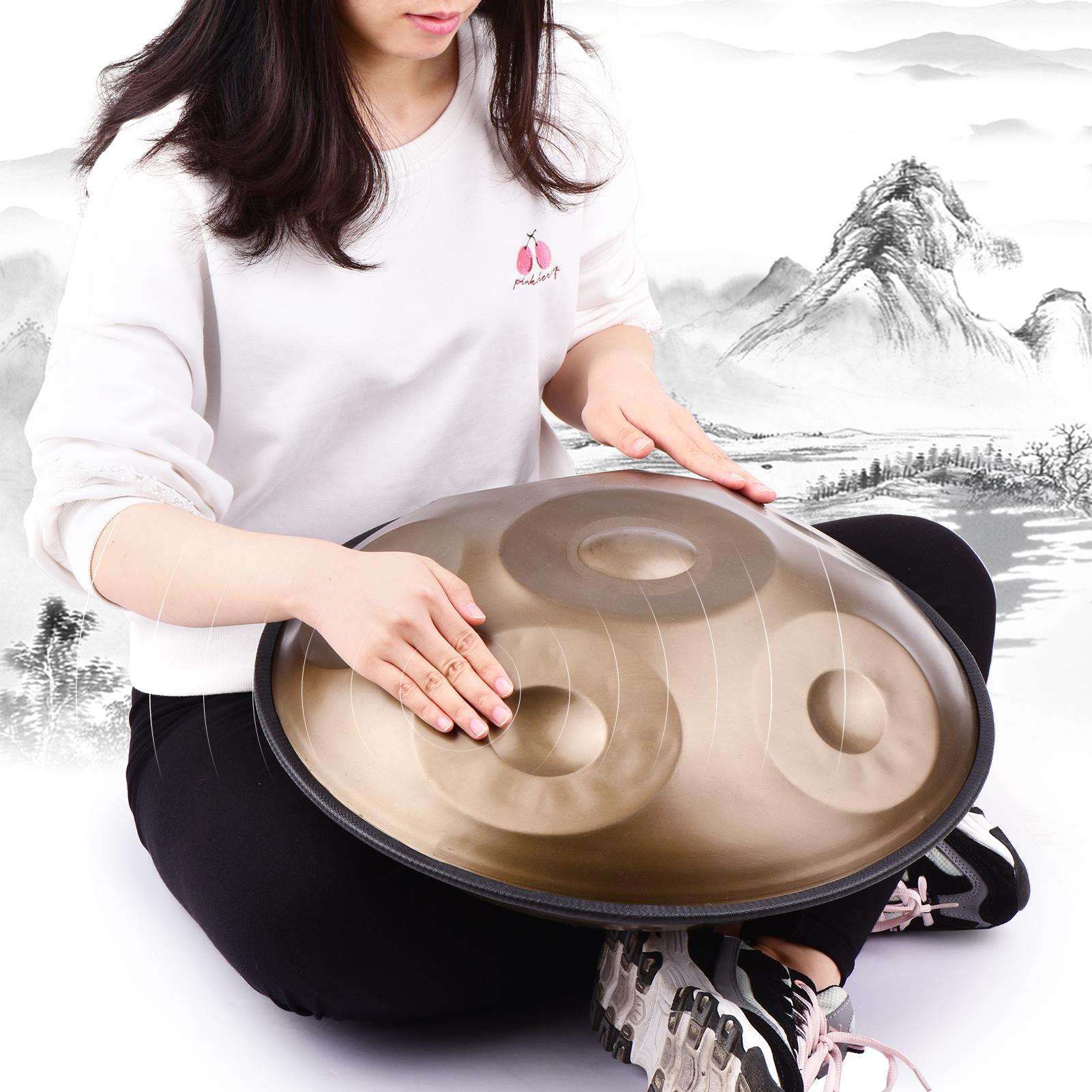 TOMTOP JMS Portable Handpan Hand Pan Hand Drum C-Key 6 Notes(A3 C4 D4 E4 F4 G4) Percussion Instrument with