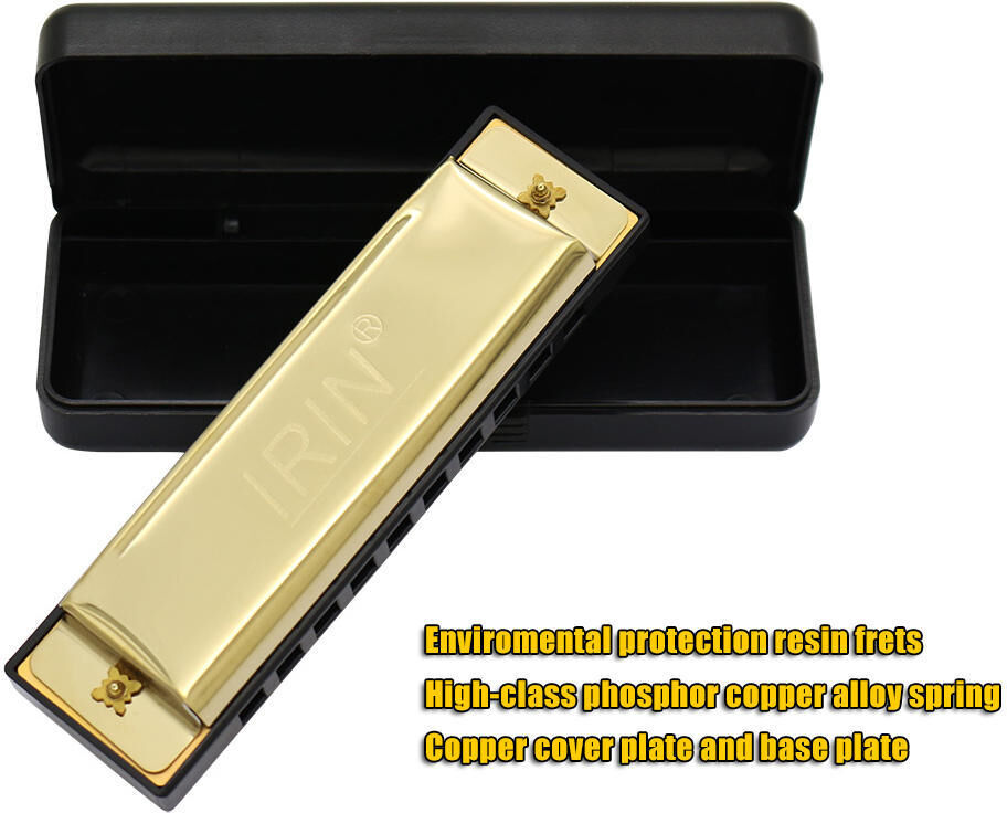 TOMTOP JMS 10 Holes 20 Tone Diatonic Blues Harmonica Key of C with Case for Beginner Children