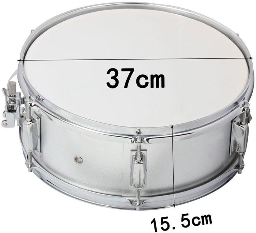 TOMTOP JMS Professional Snare Drum Head 14 Inch with Drumstick Drum Key Strap for Student Band