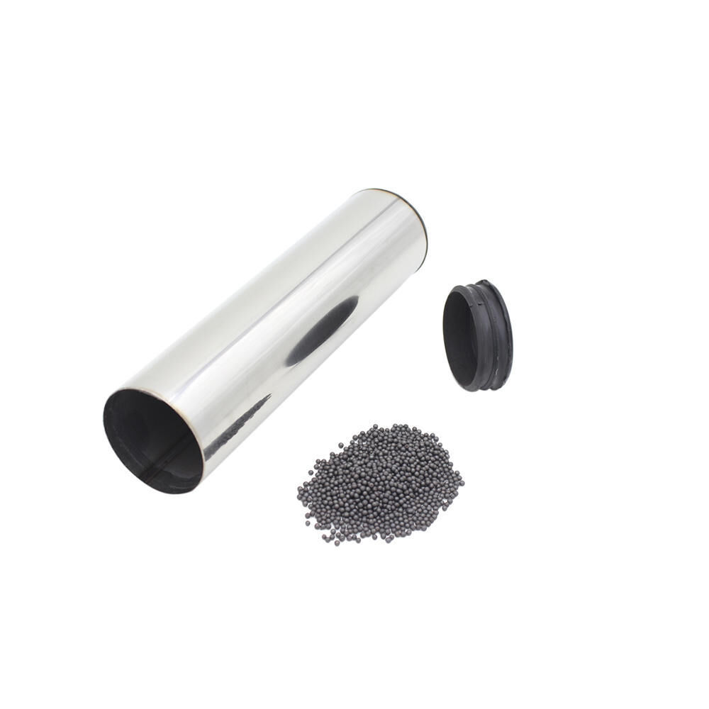 TOMTOP JMS Professional Stainless Steel Cylinder Sand Shaker Hand Percussion Black