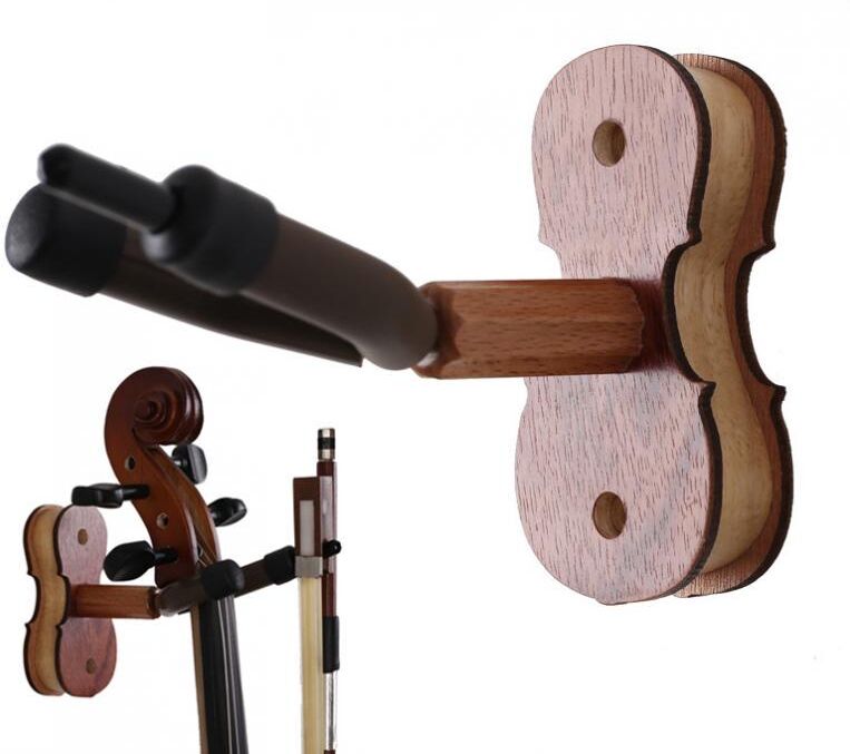 Musical 3 Detachable Rosewood Wall Mount Violin Hanger Hook with Bow Holder for Store Show Storage Violin