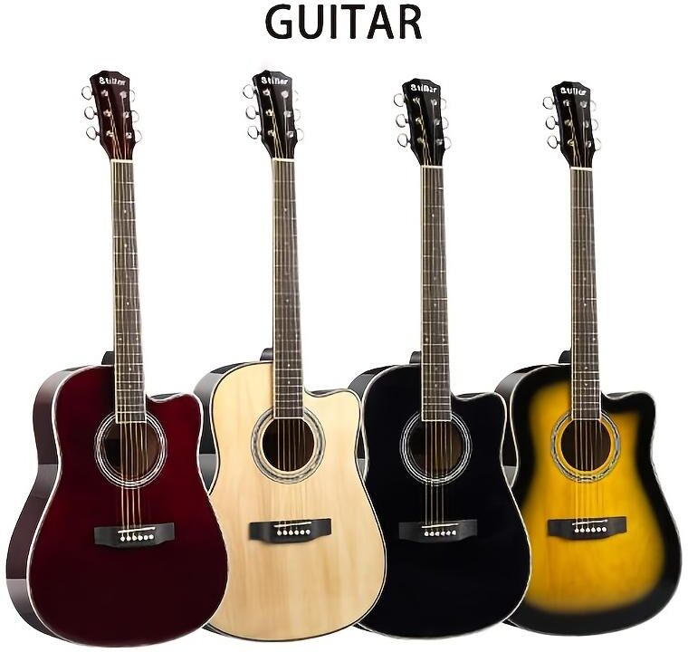 MRSHE 40 Inch Beginner Male And Female Wooden Guitar 41 Inch Guitar Spruce Veneer Introductory Practice Folk Guitar Instrument