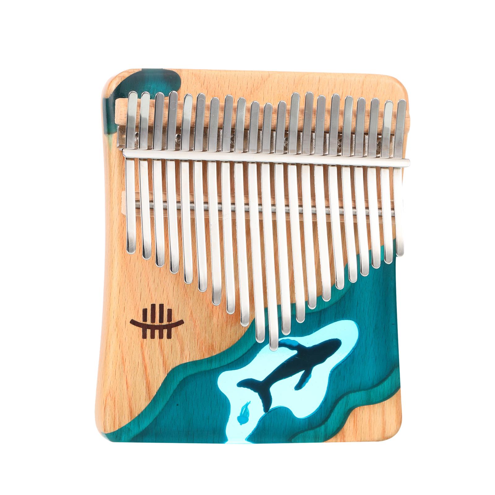 TOMTOP JMS Hluru 21 Keys Kalimba Thumb Piano Beech Wood Thumb Finger Piano Musical Instrument Blue Ocean Whale
