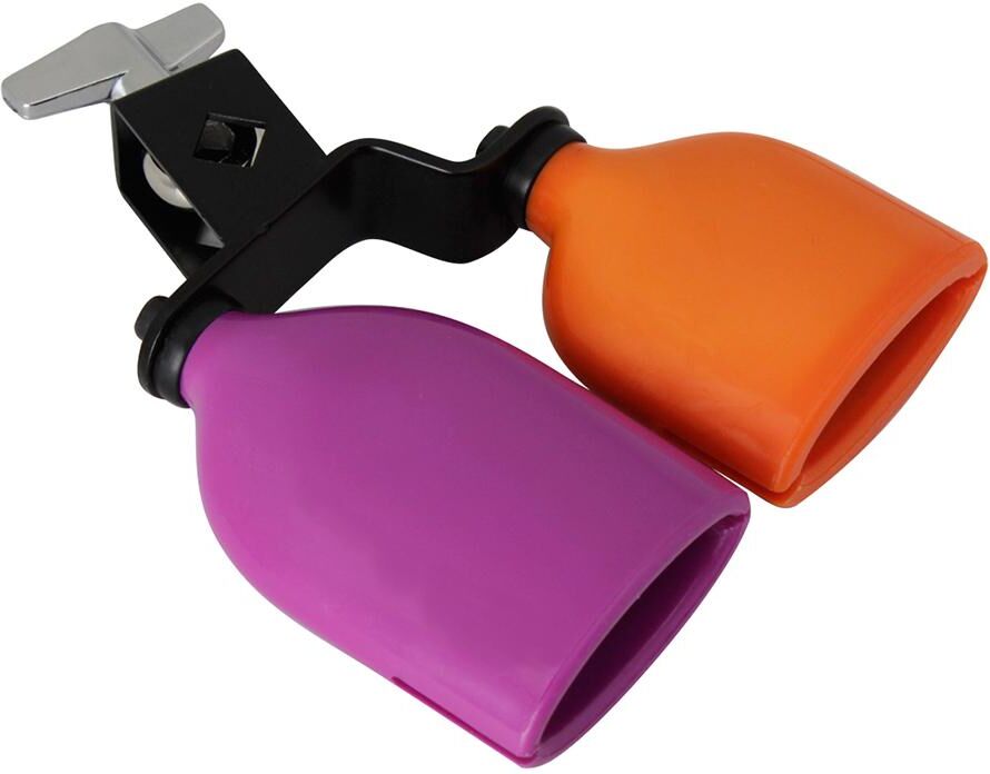 TOMTOP JMS Bicolor Cowbell for Drum Set High and Low Tones Midium Size Double Mounted