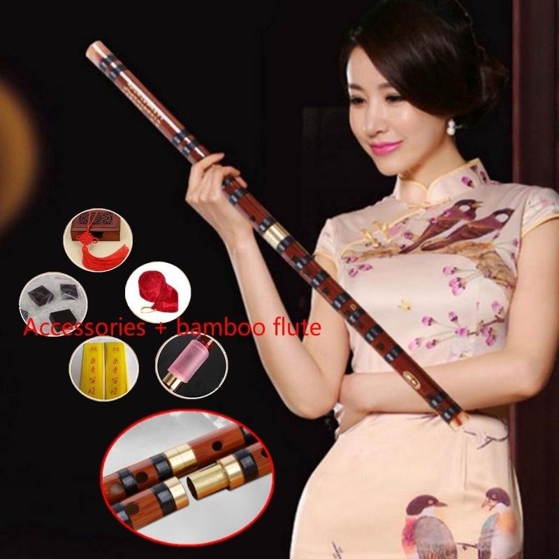 RC BABY Chinese Bamboo Flute Professional Woodwind Flutes Musical instruments C/D/E/F/G Key Chinese dizi With Accessories