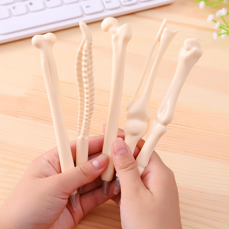 TianJinGeErLiShangMaoYouXianGongSi 5Pcs/Set Funny Lifelike Bone Shape Ballpoint Pen School Office Writing Supplies Gift Students Stationery