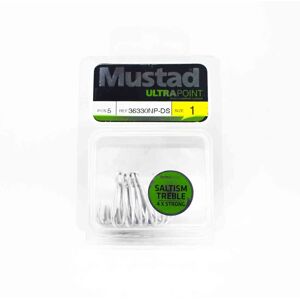 Mustad 36330NP-DS-1-05B Treble Saltism 4X Ultra Point Hooks Size 1 (8383)