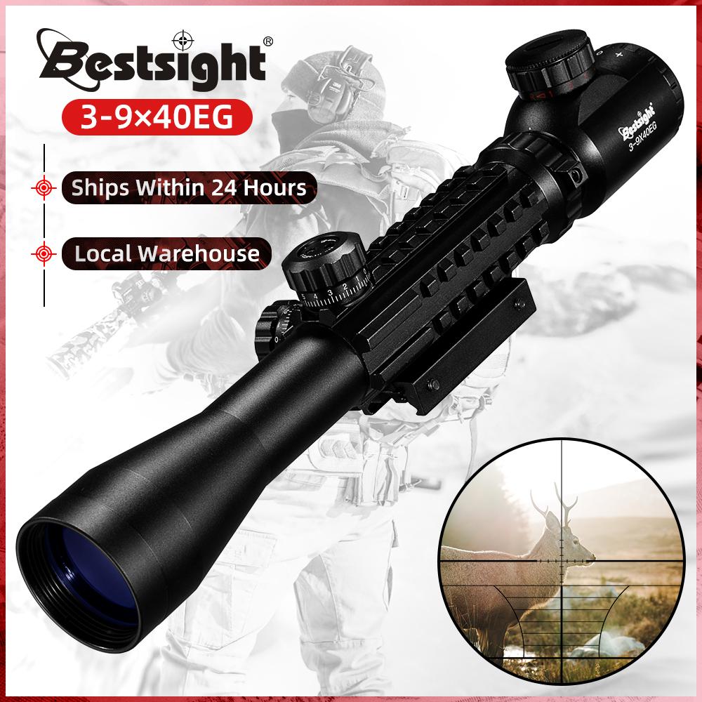 Bestsight 3-9x40 EG Riflescope Tactical Optics Rifle Scope Sniper Gun Hunting Scopes Airgun Rifle Outdoor Reticle Sight Scope