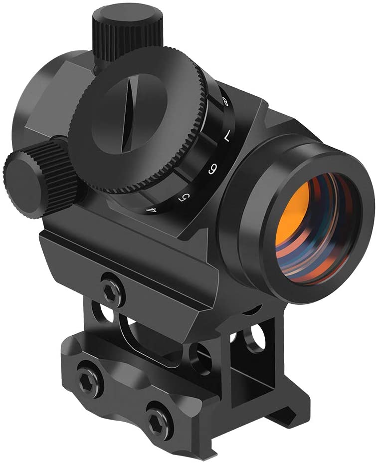 Pet Supermarket 1x20 RDS-25 Red Dot Sight 4 MOA Micro Red Dot Gun Sight Rifle Scope with 1 Inch Riser Mount Airsoft Hunting Accessory