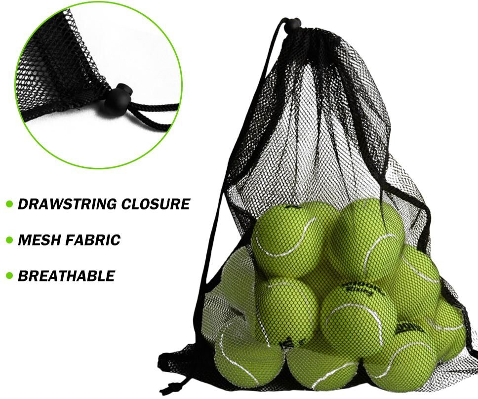 TOMTOP JMS Mesh Sports Equipment Bag Drawstring Storage Sack for Tennis Squash Balls Shoes