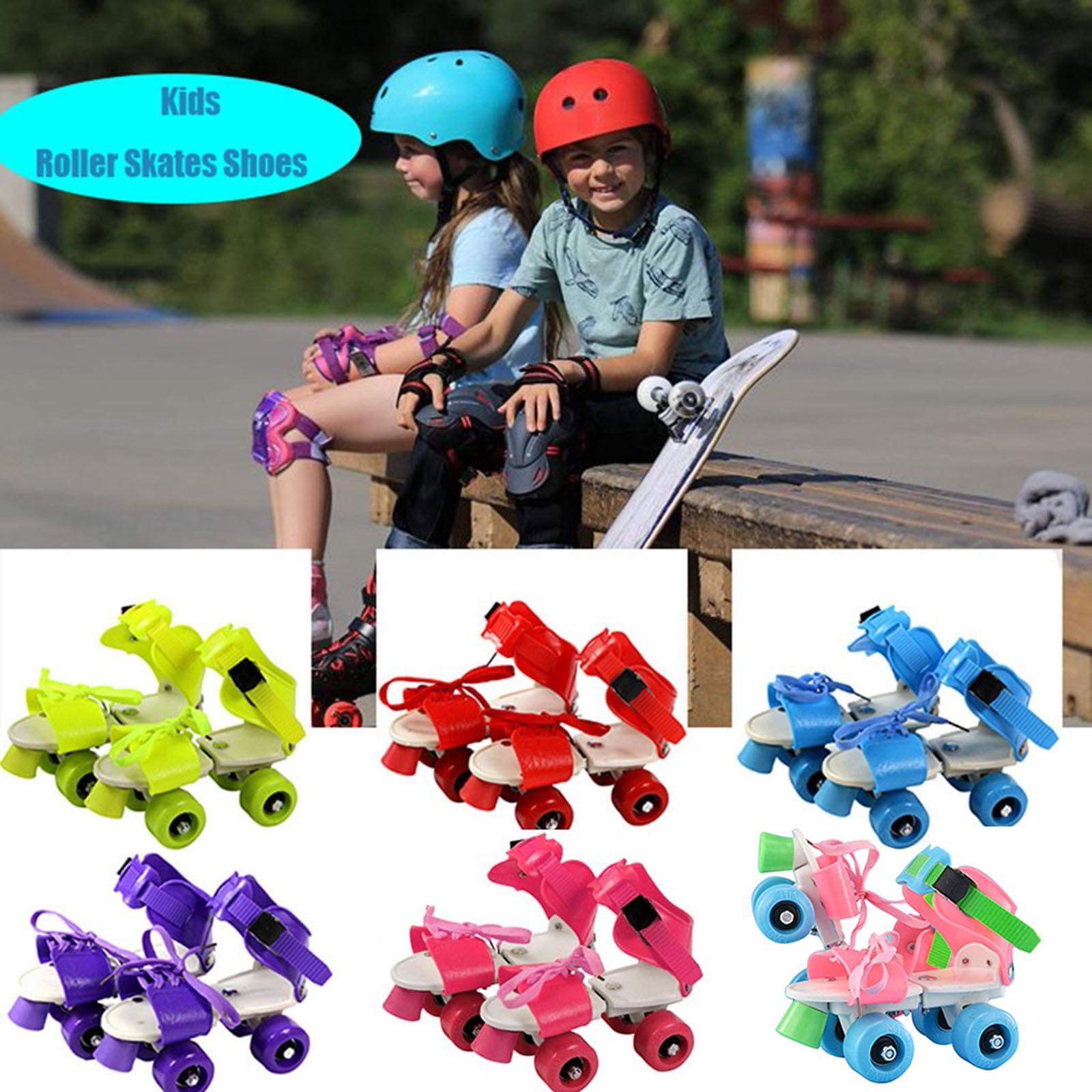 Glasses Roller Skates Shoes 4 Wheel Skating Shoes  Size for Kids Boys Girls