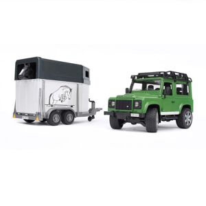 BRUDER   Leisure time   Land Rover Defender with a trailer and a horse   1:16