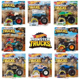 Hot Wheels Monster Trucks Selection of 1:64 Scale Collectible Die-Cast Metal Toy Trucks with Giant Wheels in Assortment