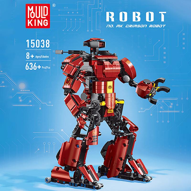 MOULD KING 15038 Creative Toys APP RC Controlled Motorized Crimson Robot Model High-Tech Building Block Brick Kid Christmas Gift