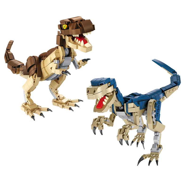 Duke King Jurassic Park Toys Dinosaur Fossil Velociraptor Tyrannosaurus Skeleton Model Building Blocks Bricks Kits Birthday Gift for Kids Childrens