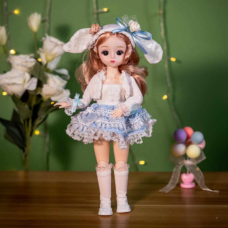 Toy Tribe Children's Toys 30cm Doll Princess Set 23 Joint 3D Real Eye Doll Girl Simulation Boutique Toy