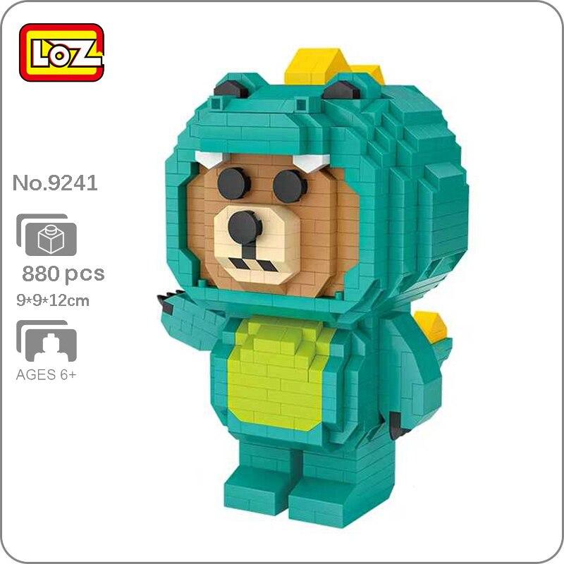 LOZ 9241 Animal World Crocodile Bear Doll Pet Monster 3D DIY Mini Diamond Blocks Bricks Building Toy for Children Gift no Box