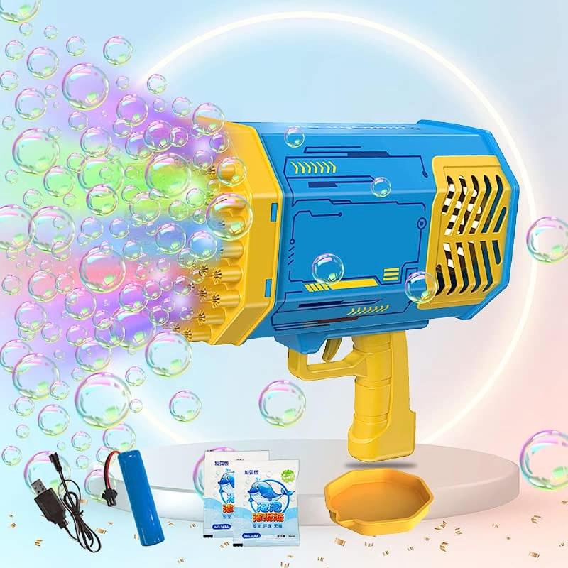 DZ Toys Bubble Gun Machine Bazooka 69 Holes Rocket Launcher Bubble Maker with Colorful Lights  Perfect TIK Tok Bubble Machine for Summer Parties