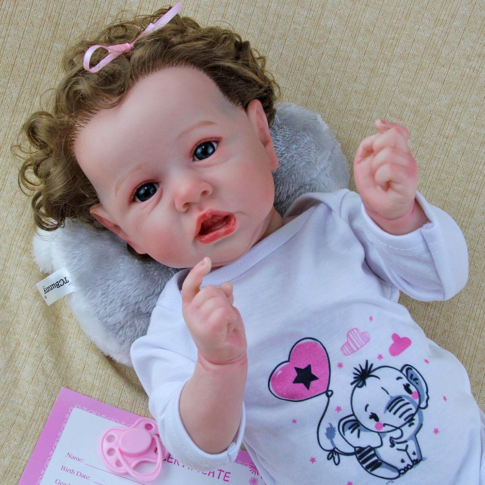 Toy and gift land 55CM Washable Lifelike Soft Hand-painted Simulation Baby Reborn Doll Children Accompany Play Doll