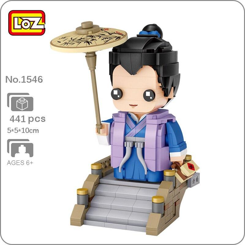 LOZ 1546 China Ancient Legend of White Snake Scholar Umbrella Bridge 3D Mini Blocks Bricks Building Toy for Children Gift no Box