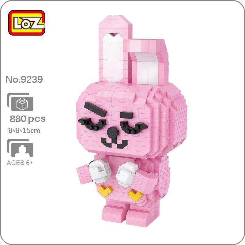 LOZ 9239 Animal World Cartoon Pink Rabbit Pet 3D Model DIY Mini Diamond Blocks Bricks Building Toy for Children Gift no Box