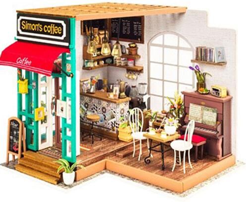 LatestBuy Toy Box Robotime DIY Miniature Shop Model Kit (Simon's Coffee)