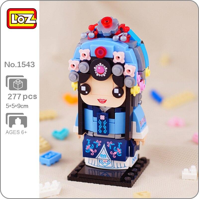 LOZ 1543 Classic Peking Opera China Ancient Beautiful Woman 3D Model DIY Mini Blocks Bricks Building Toy no Box