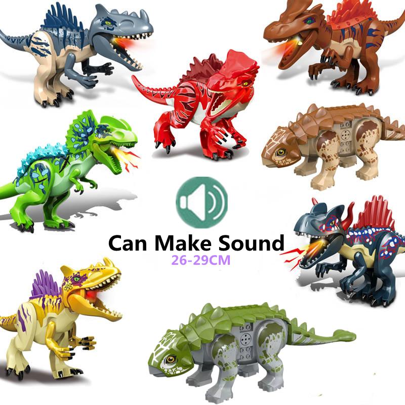 TOY LION Upgrade Can Make Sound Jurassic Dinosaur World Zoo Tyrannosaurus Building Blocks Children's Toy Gift