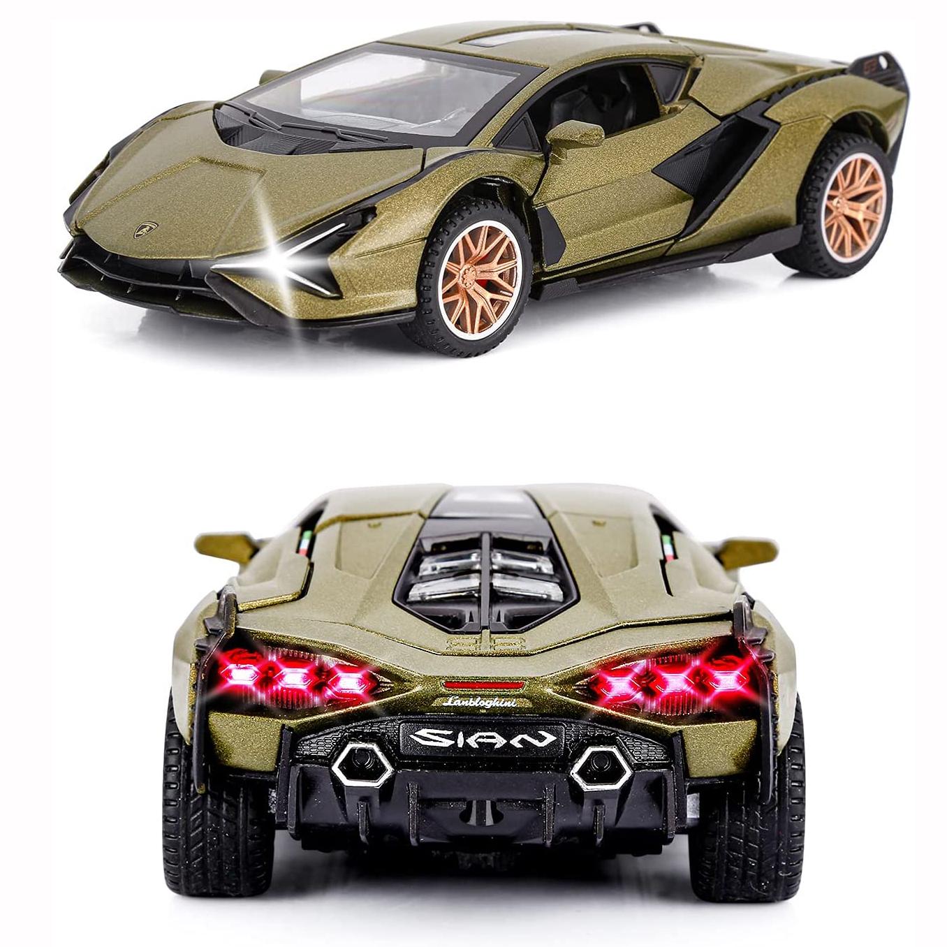 Thriving-Car Models & Action Figures 1:32 Scale Toy Cars Sian FKP3 Metal Model Car with Light and Sound Pull Back Toy Car for Boys Age 3 + Year Old