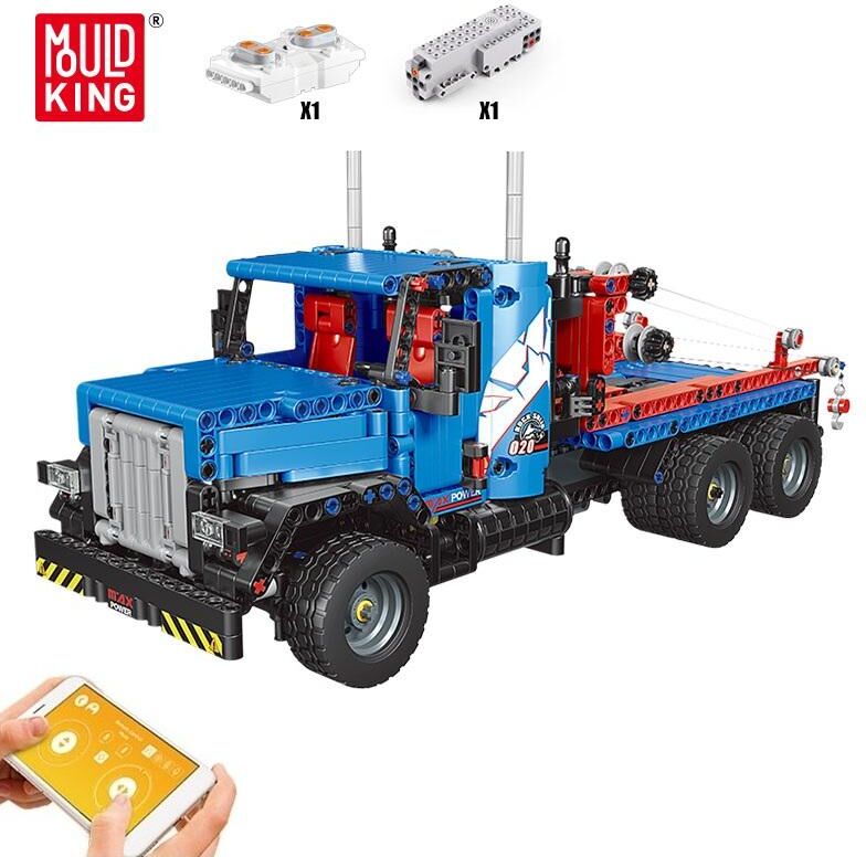 MOULD KING High-Tech Car Toys for Boys Motorized Tow Truck Model Building Blocks Bricks Kids Christmas Gift