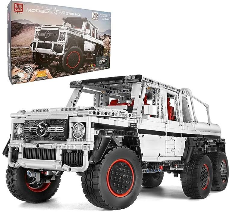 MOULD KING 13061 Technical Pickup Car Building Blocks APP RC Motorized 6x6 Off-road Truck Model MOC Bricks Kids Christmas Gift