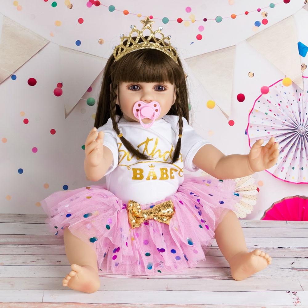 BZDOLL Reborn Soft Silicone Baby Reborn Toddler Doll 60 CM Lifelike Princess Girl Babies Alive Toys Birthday Gift