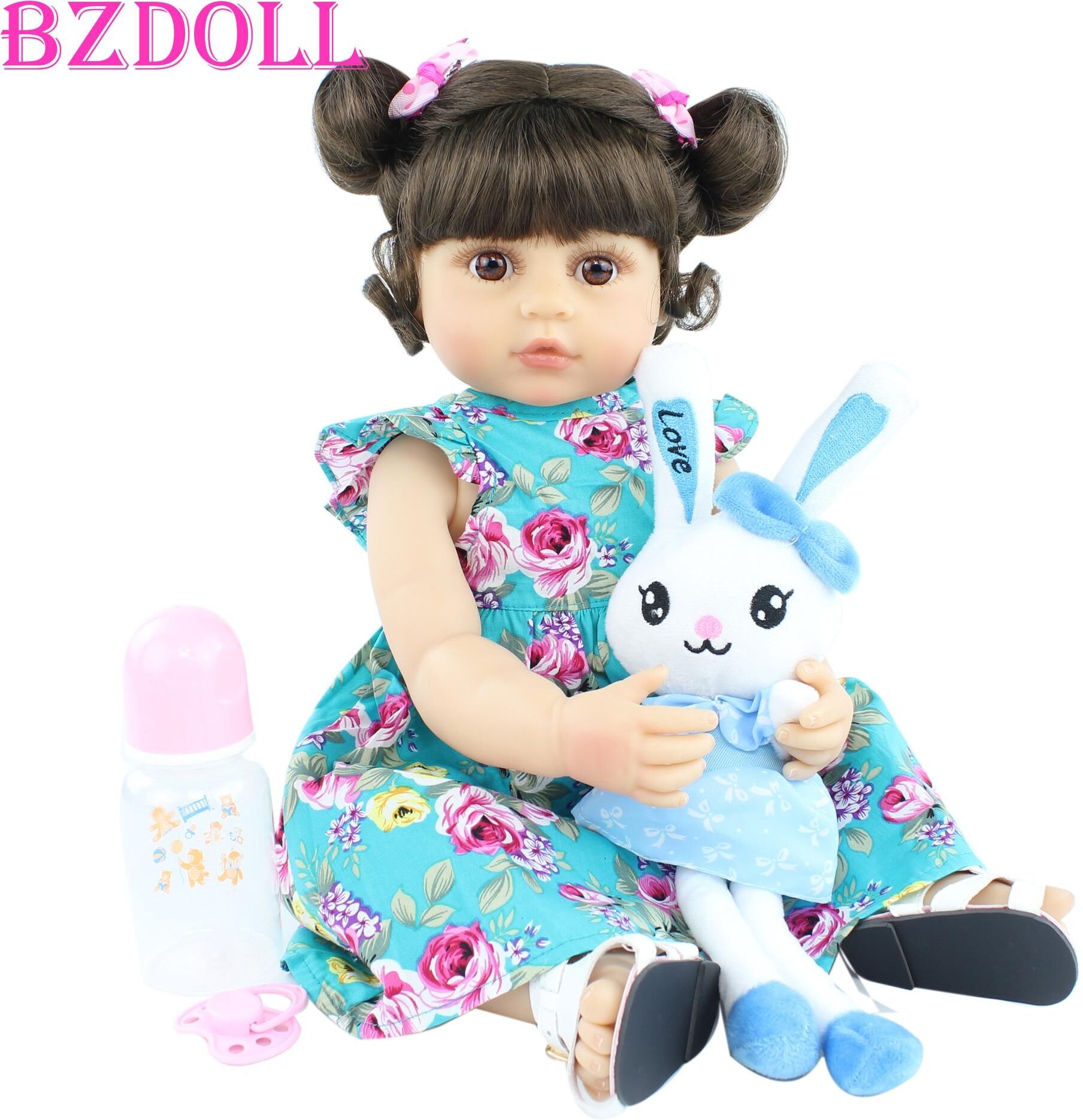 BZDOLL Reborn BZDOLL 55cm Full Body Silicone Reborn Baby Doll For Girl Princess Toddler Newborn Bebe Boneca Kid Birthday Gift Popular Bath Play House Toy