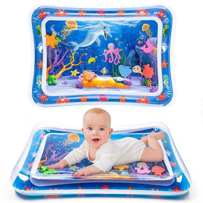 TTikTok Water Play Mat for Babies Inflatable Tummy Time Water Play Mat for Infants and Toddlers 3 To 12 Months Promote Development Toys Cute Baby Gifts