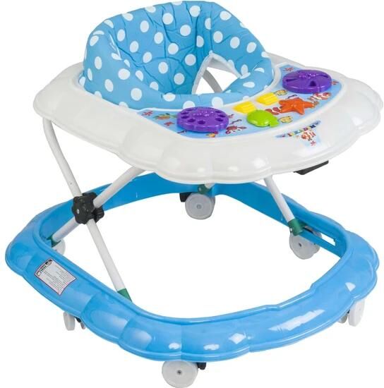 Miyosa Baby Stepped 6 Wheel Baby Walker Top Tray with Toys Baby Activity Walker