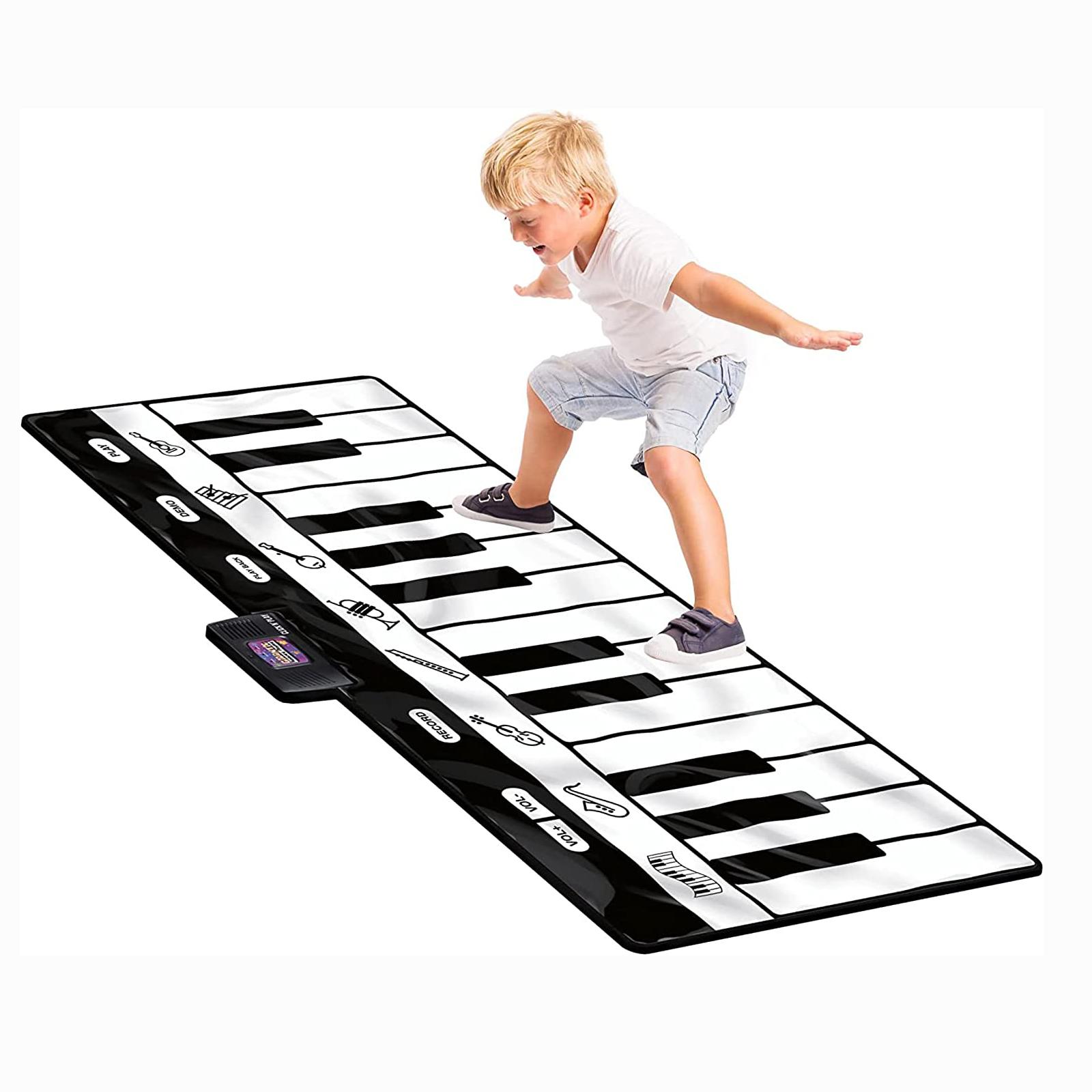 FourAll-Toys, Kids & Baby Kids Piano Mat with 24 Keys, 4 Unique Play Modes,8 Musical Instrument Sounds Music Mat Keyboard Toys Musical Toys Floor Piano Pad Gift for Toddlers