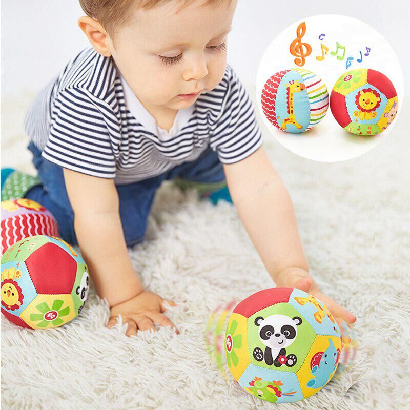 I LOVE DAD Soft Music Ball Newborn Baby Toys Cartoon Animal Baby Rattle Toddler Baby Body Building Toy