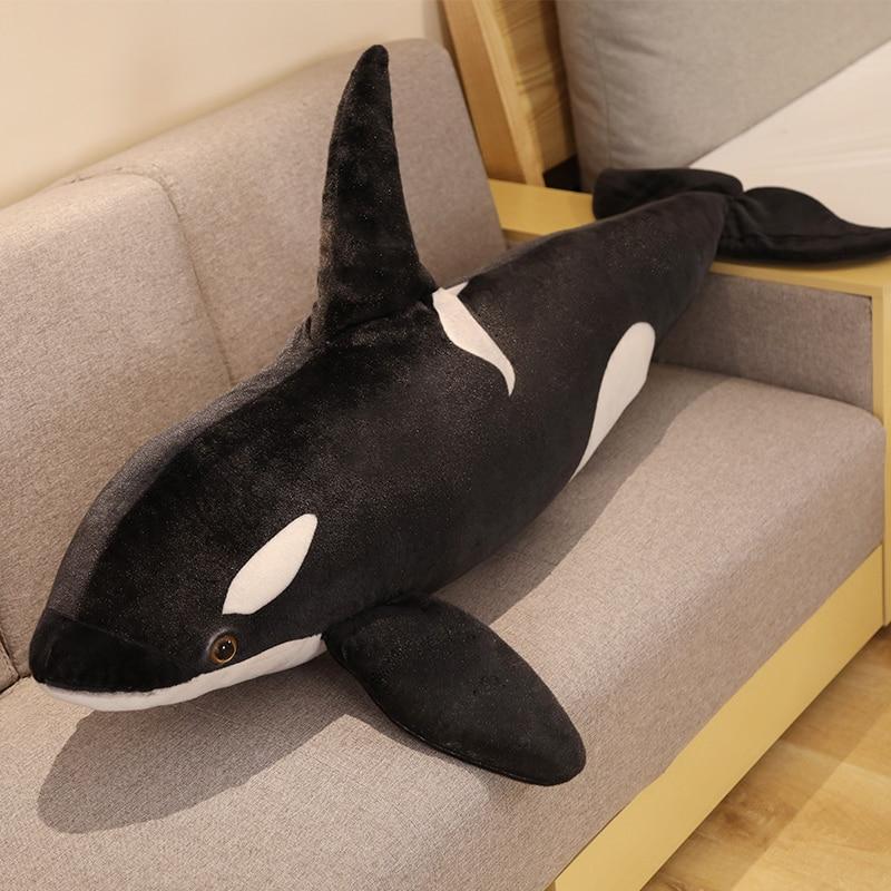 Furniture Living Hall Whale Plush Toys Stuffed Orcinus Orca Fish Doll Shark Cartoon Soft Sleep Pillow Kids Girls Baby Funny Gift