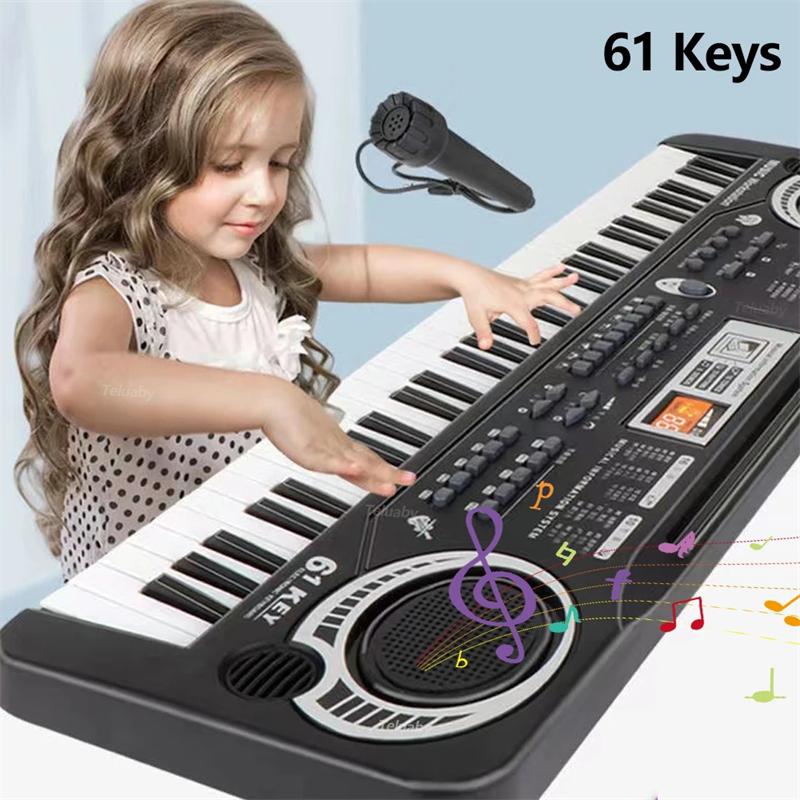 Razzle Professional Electronic Piano 61 Keys Portable Digital Keyboard with Microphone Musical Instrument Adults Kids Toy