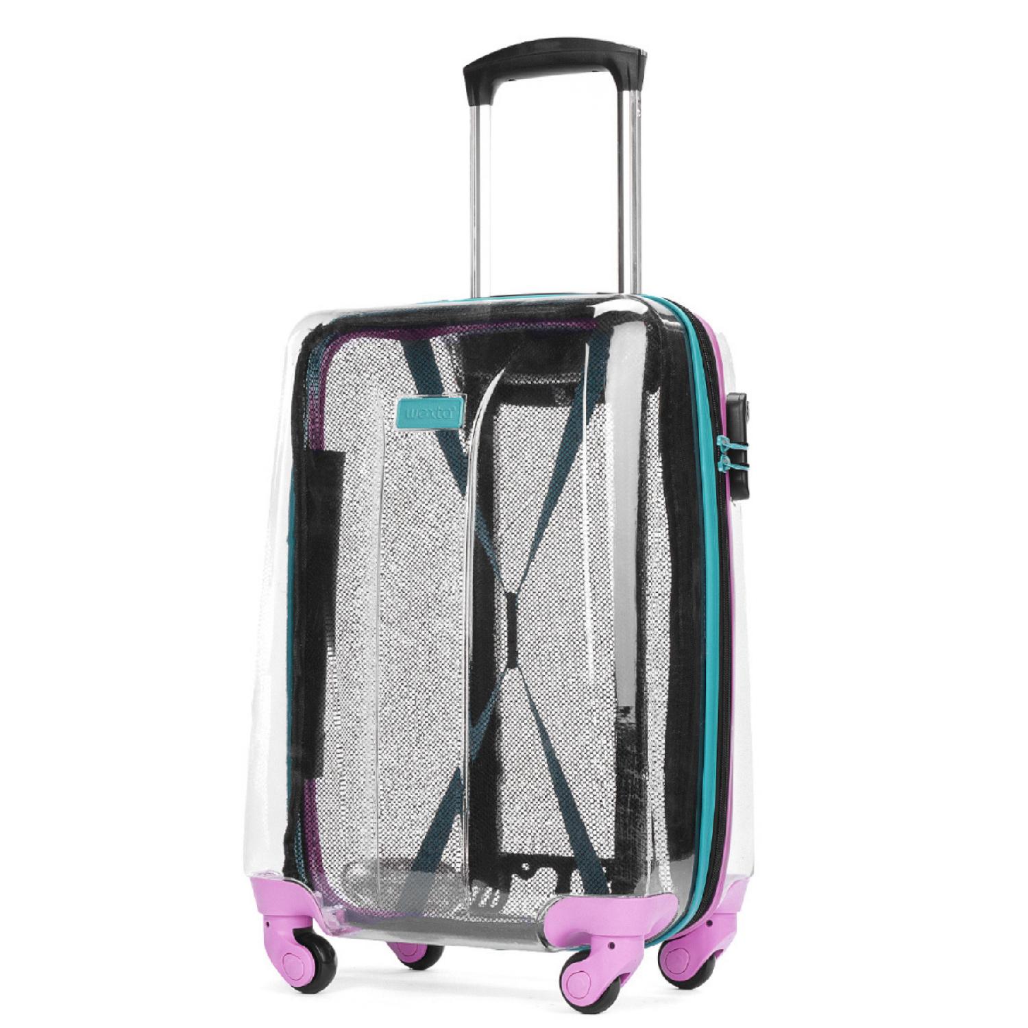 Palmiye Luggage & Bags Wx-280 Transparent Cabin Size Suitcase