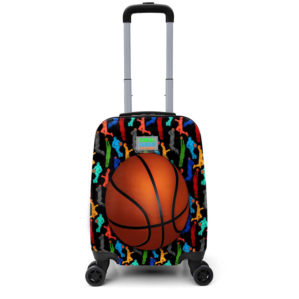Coral High Kids Black Basketball Pattern Kid's Luggage 16745
