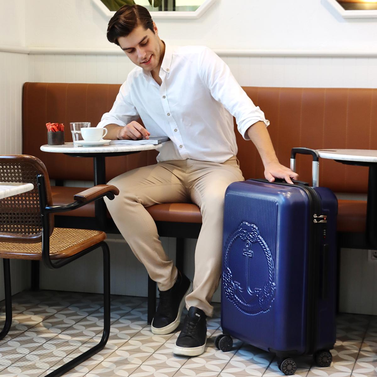 Biggdesign Ocean Suitcase Luggage, Hardshell Luggage with Spinner Wheel, Travel Suitcase, Lock System, Lightweight, Blue, Large, 24 Inch