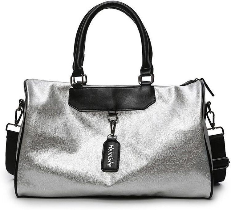 ballchain bag New Silver Sport Lady Travel Luggage Women's Bag Duffel Gym Bag Leather Women Yoga Fitness Big