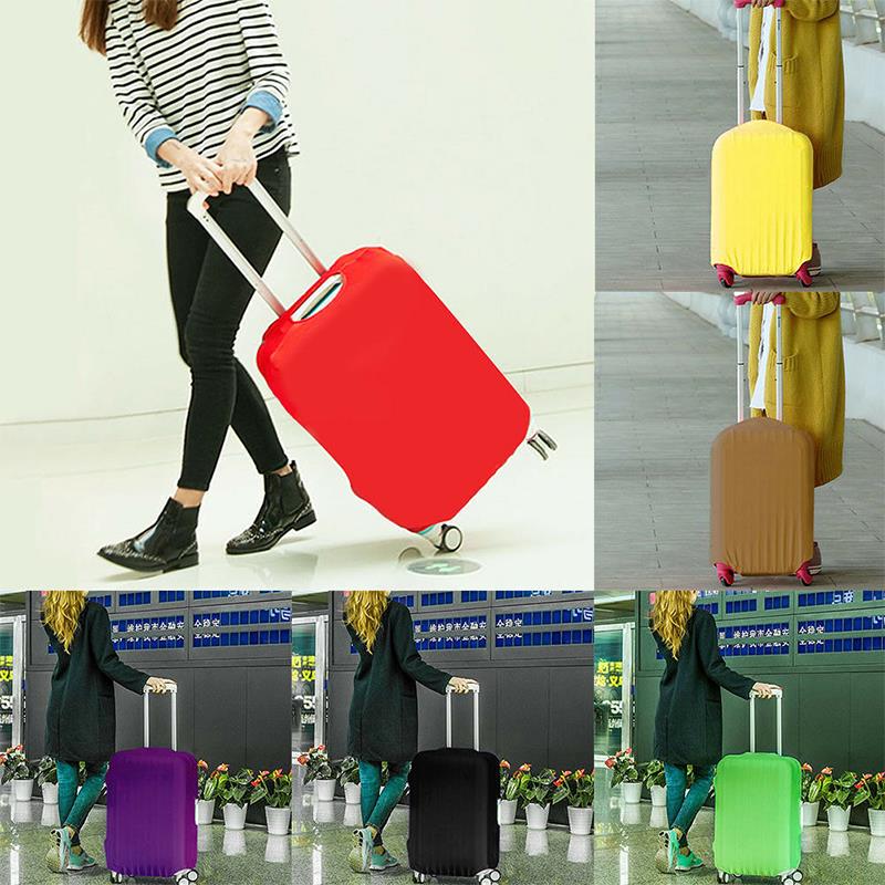 liqinbis11 Luggage Spandex Protector Travel Cover Pure Suitcase Dust-Proof Color Elastic Accessory